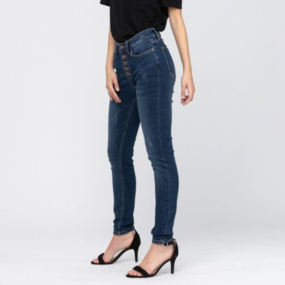 Women's Blue Skinny Jeans - Picture 4 of 7